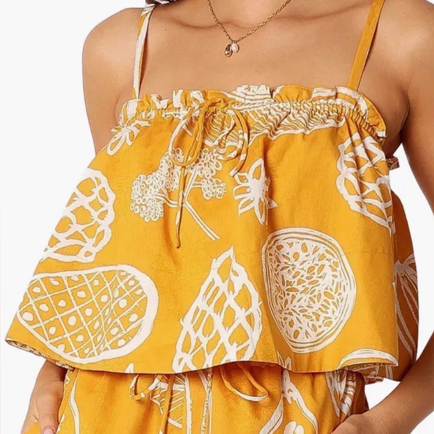 Petal & Pup Mustard And White Floral Top (Honey Top)